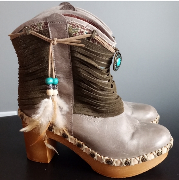 Nemonic Boho style platform cowboy boots - Picture 11 of 14